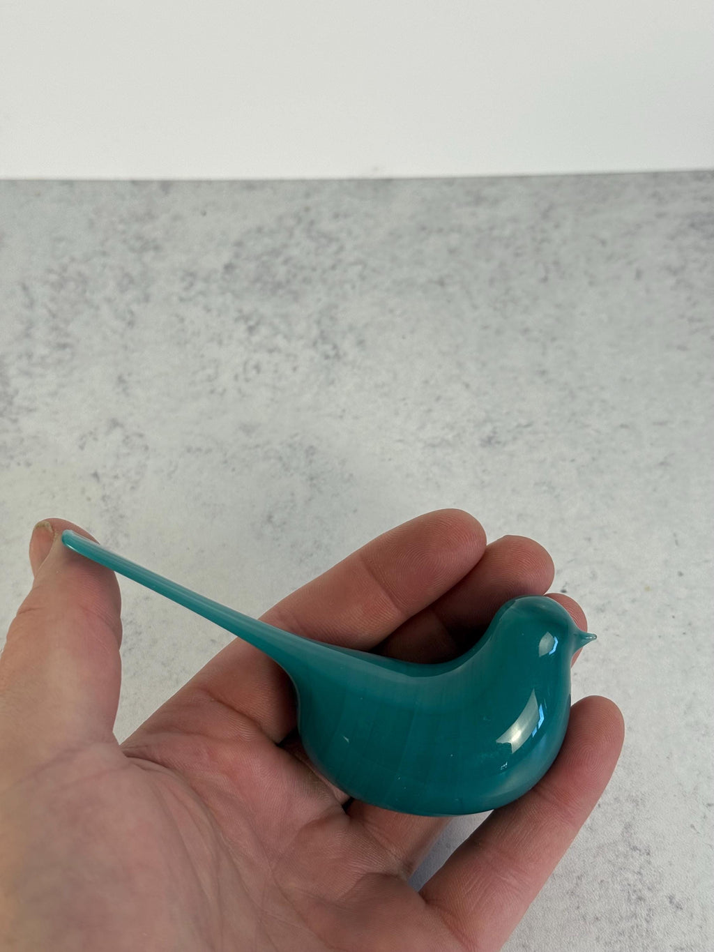 Teal glass bird
