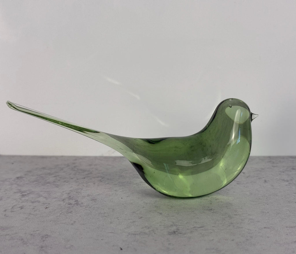 Green glass bird
