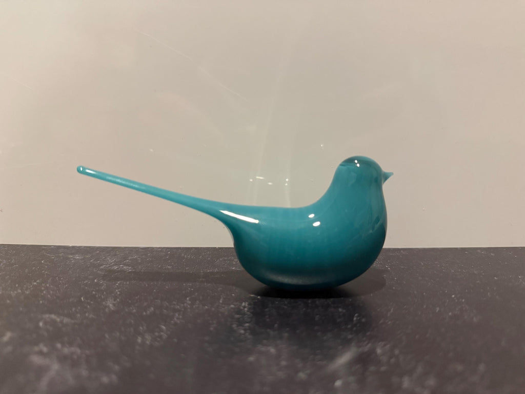 Teal glass bird