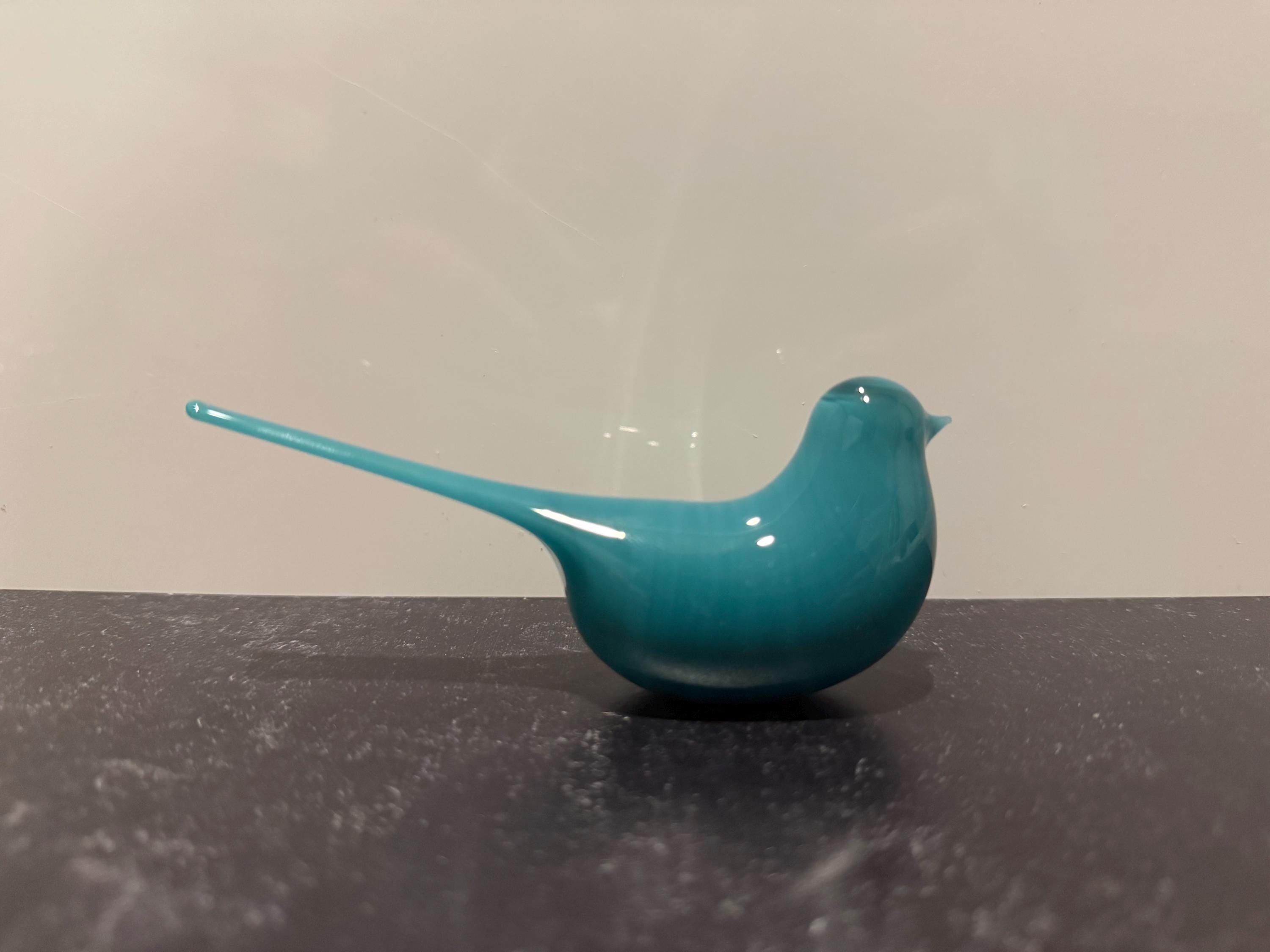 Teal glass bird