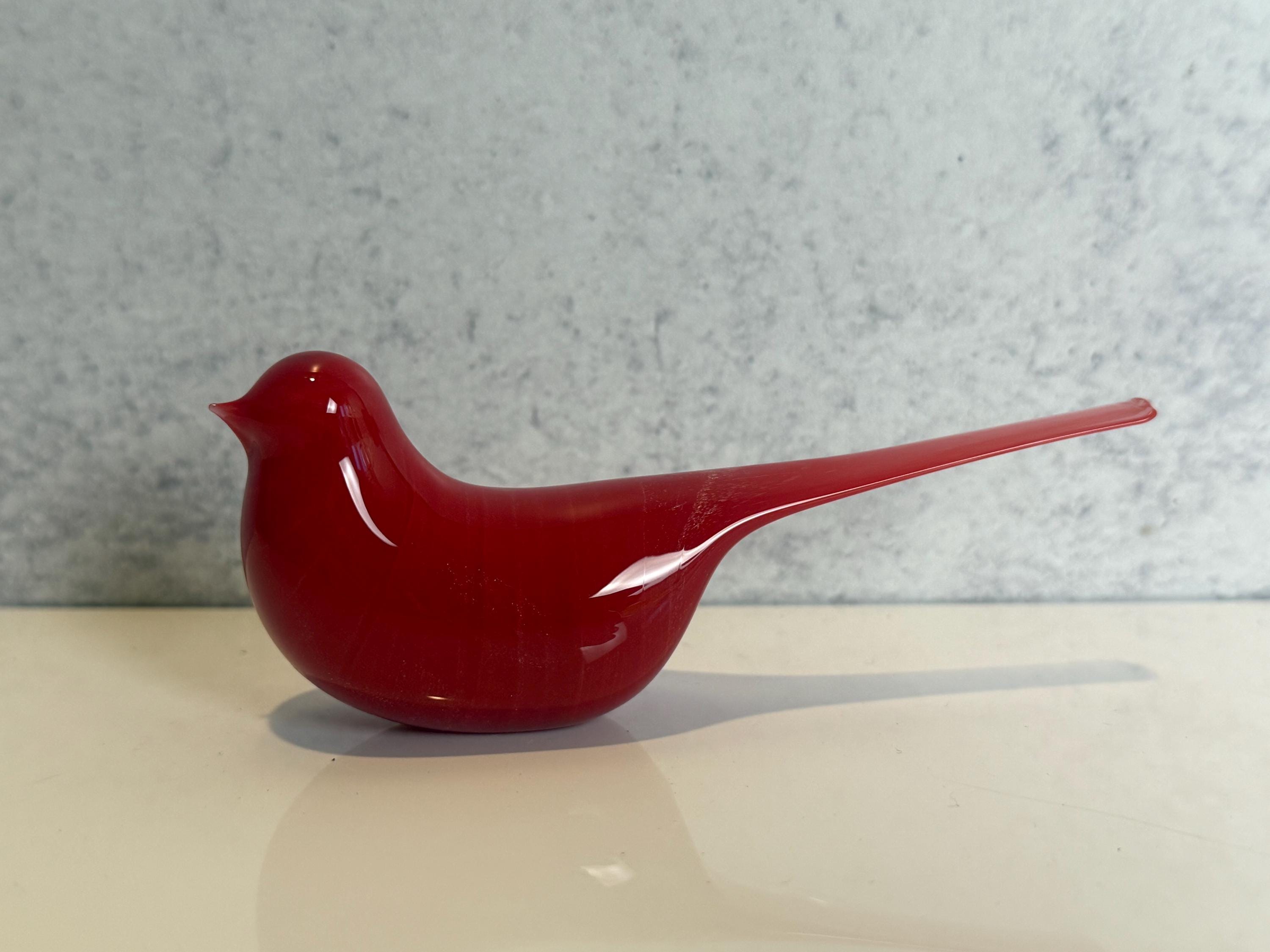 Red glass bird
