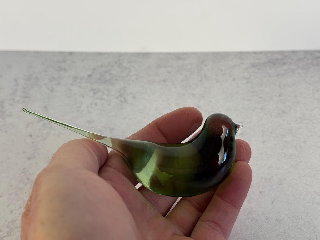 Green glass bird