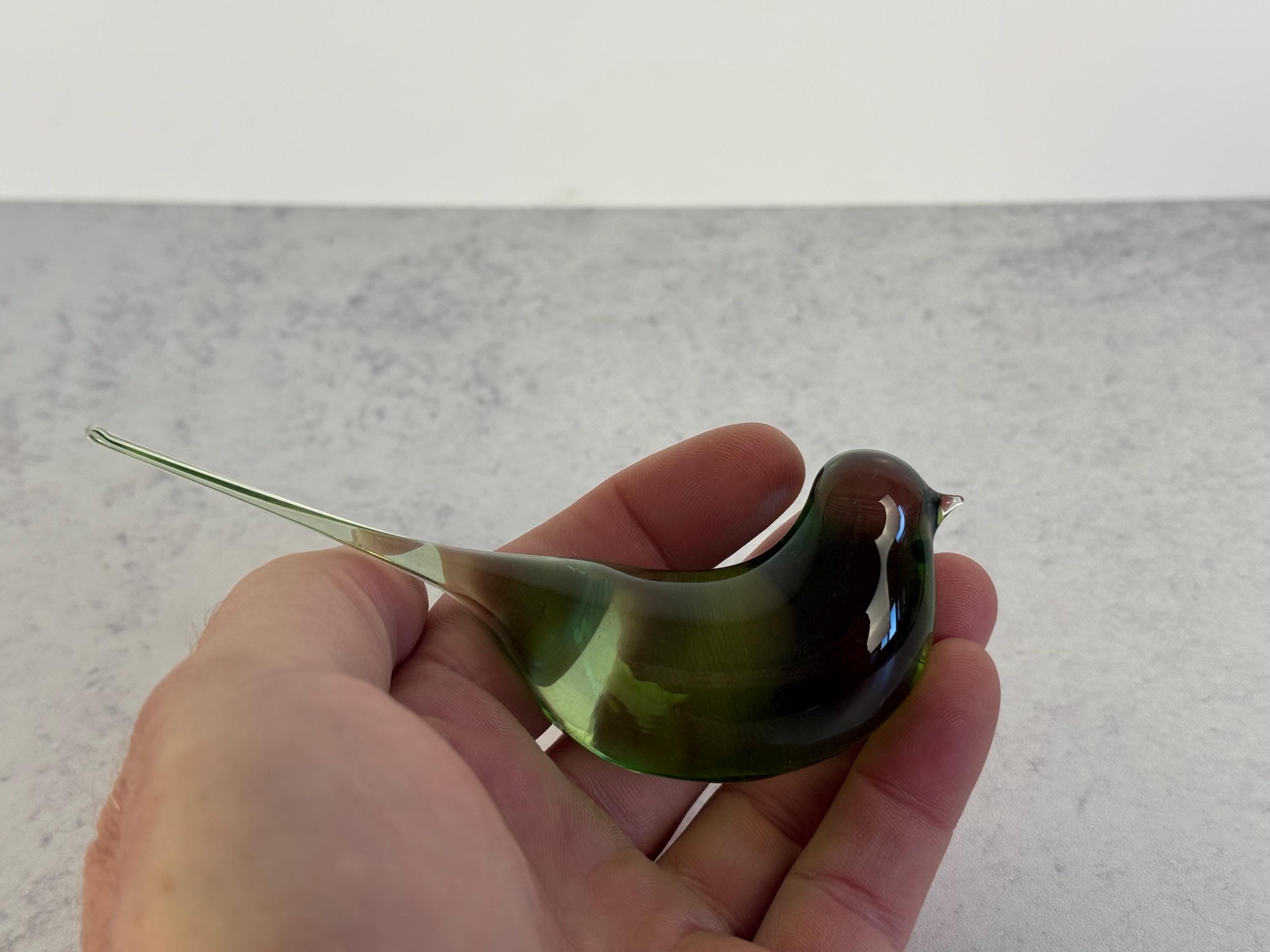 Green glass bird